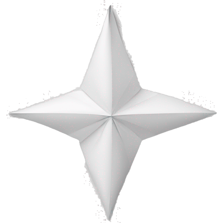 Paper made Christmas star white emoji