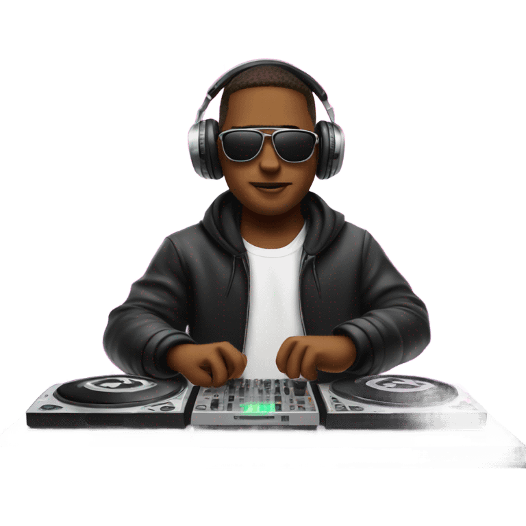 Dj with dj board and lazers emoji