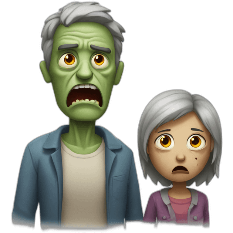 angry father and mother but they are zombies emoji