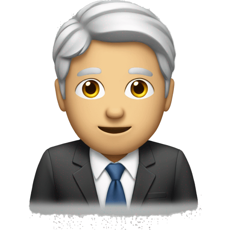 man wearing a suit reading documents emoji