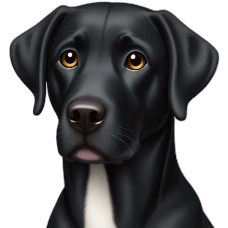 Black Labrador with white neck stripe emoji