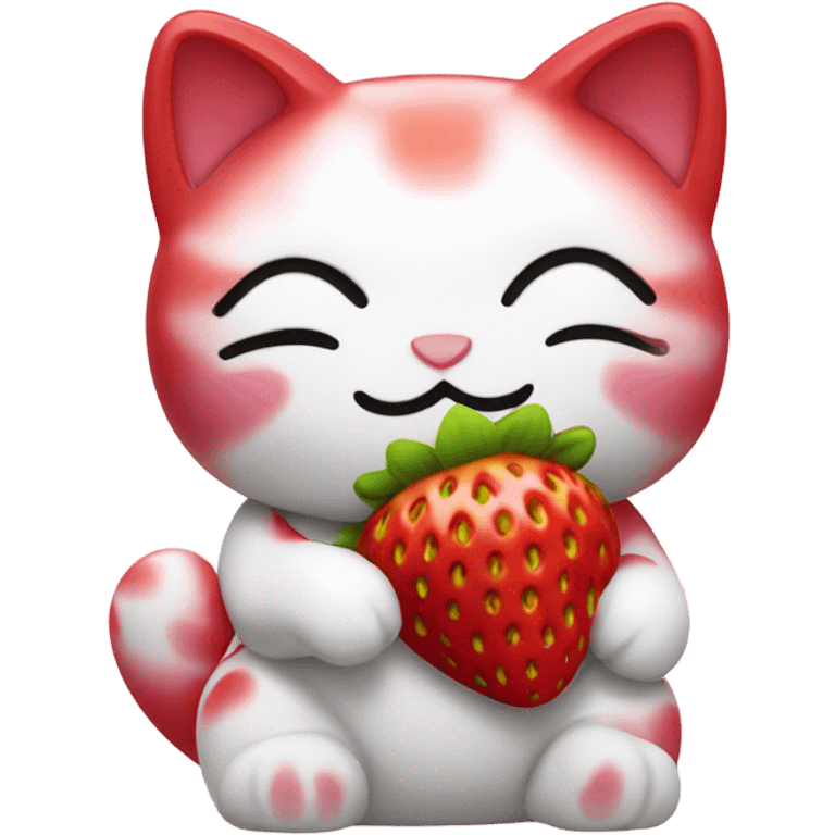 Strawberry Maneki Neko emoji