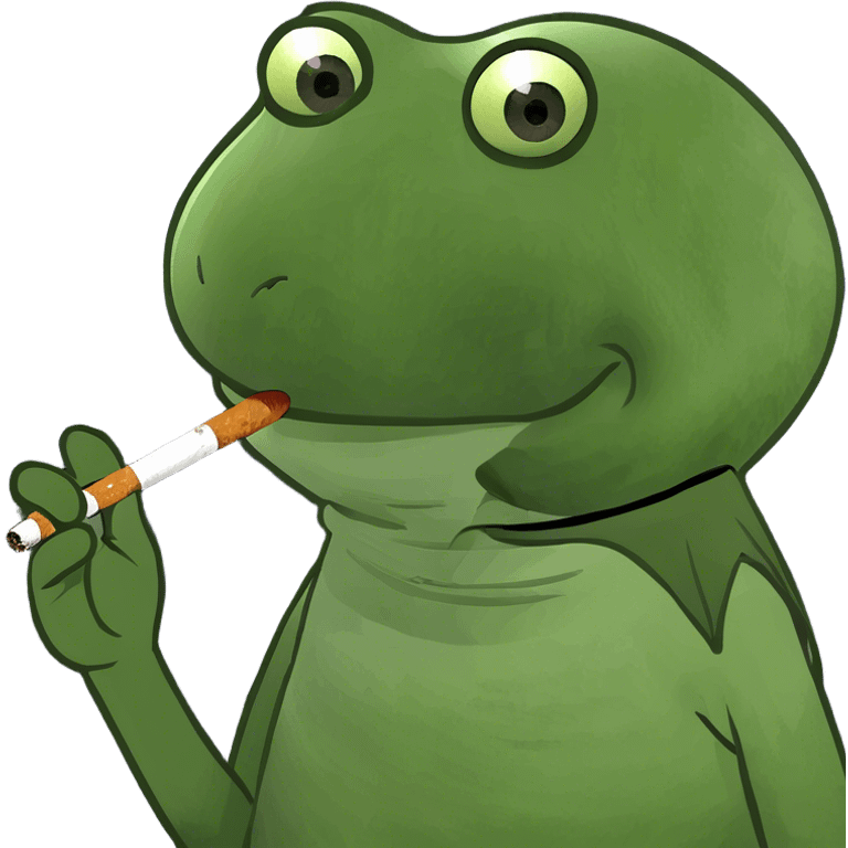 Kermit the frog smoking under the stars emoji