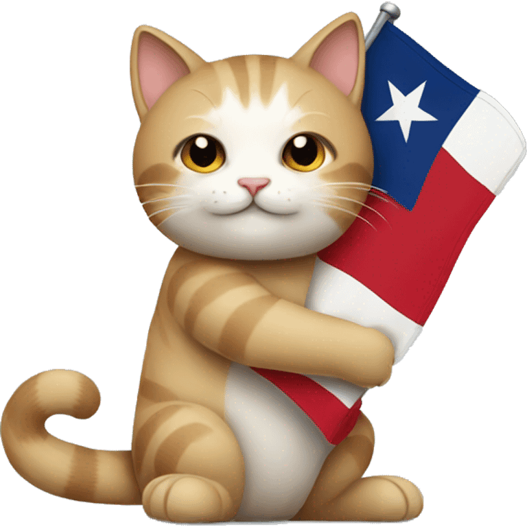 cat hugging texas flag emoji