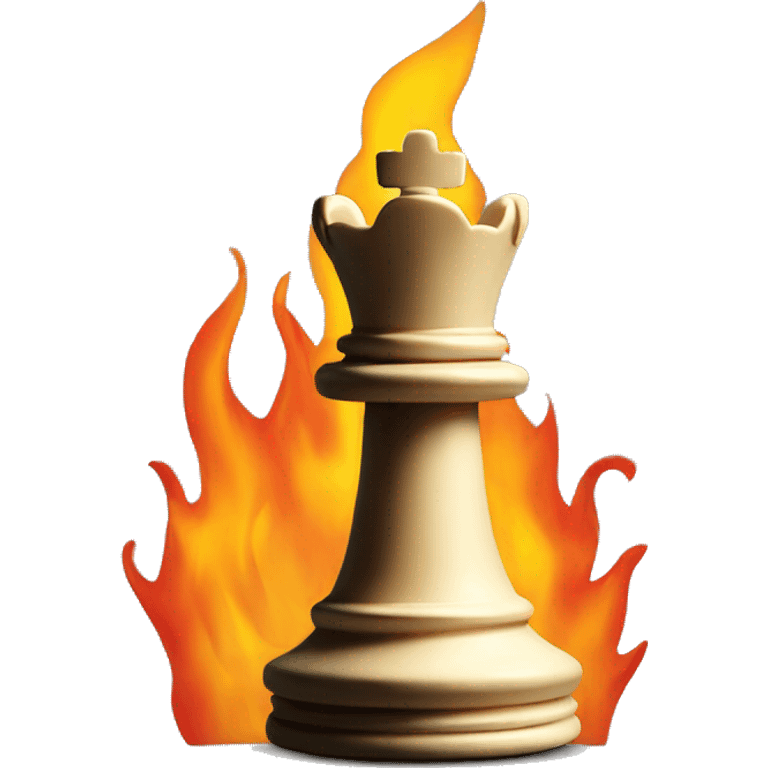 King chess piece on fire emoji