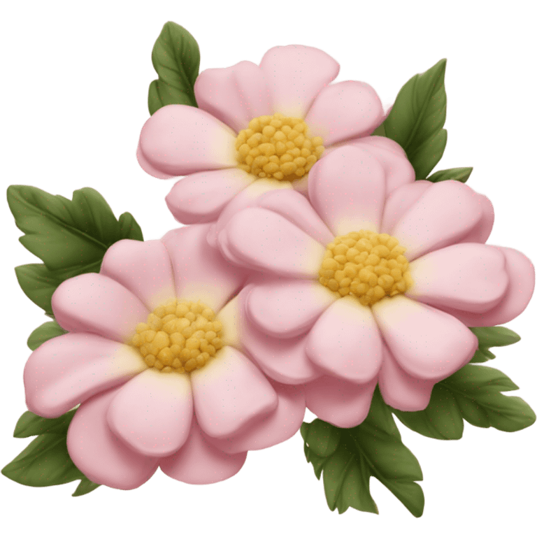 Flower ranunkel pion light pink and beige,  emoji