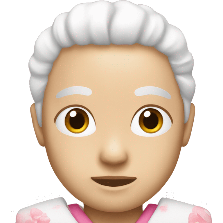 Pink and white japanese  emoji