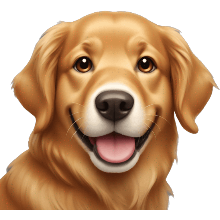 red golden retriever smiling  emoji