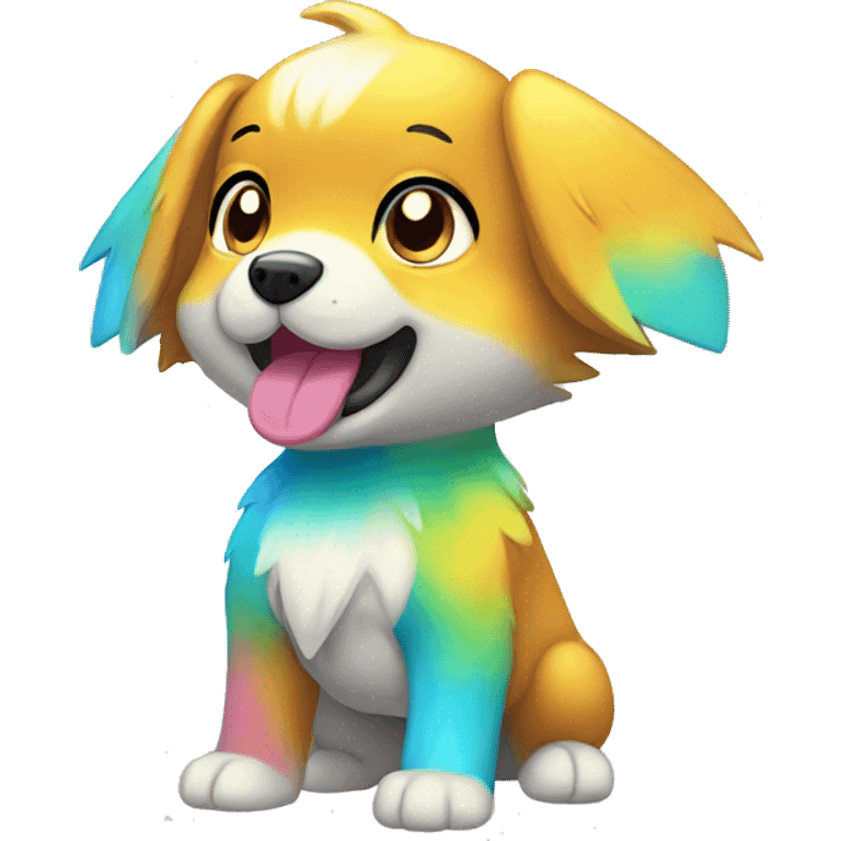 Colorful Gardient Shiny Electric Dog Pokémon emoji