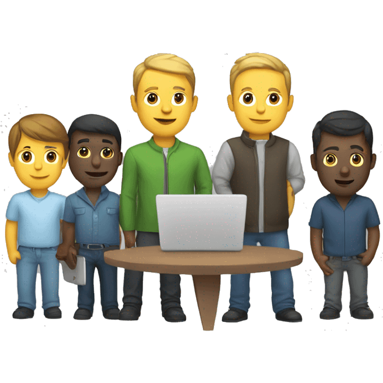 group of developers with a laptop emoji