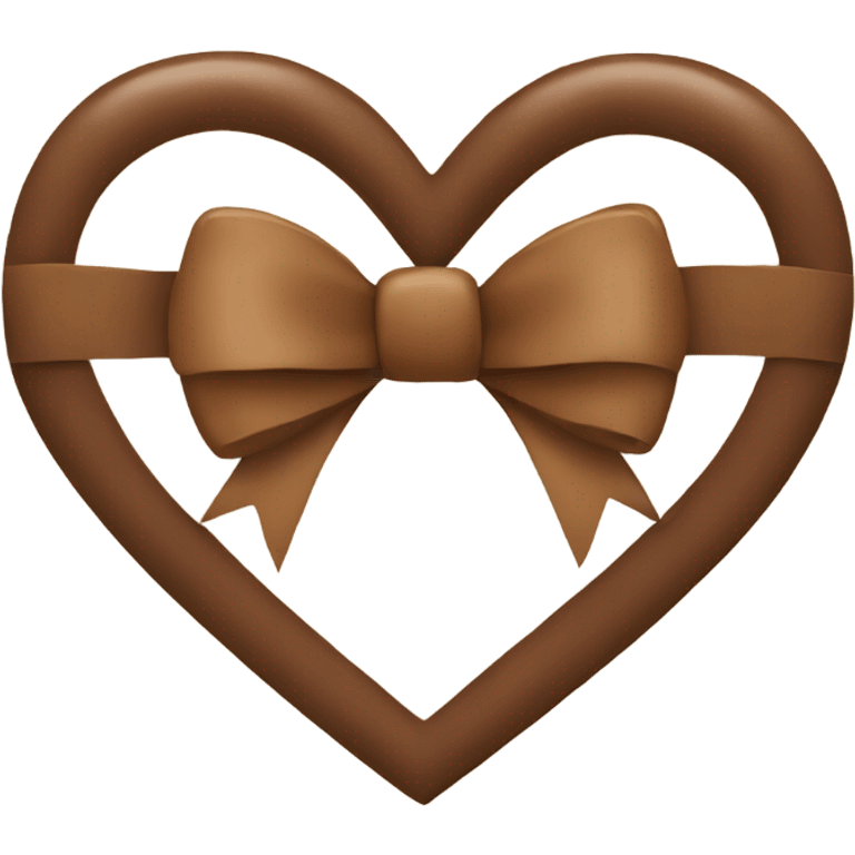 Brown heart with a bow  emoji