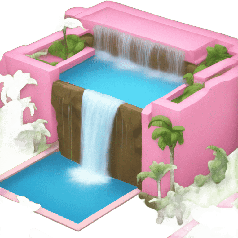 Pink pool with a waterfall  emoji