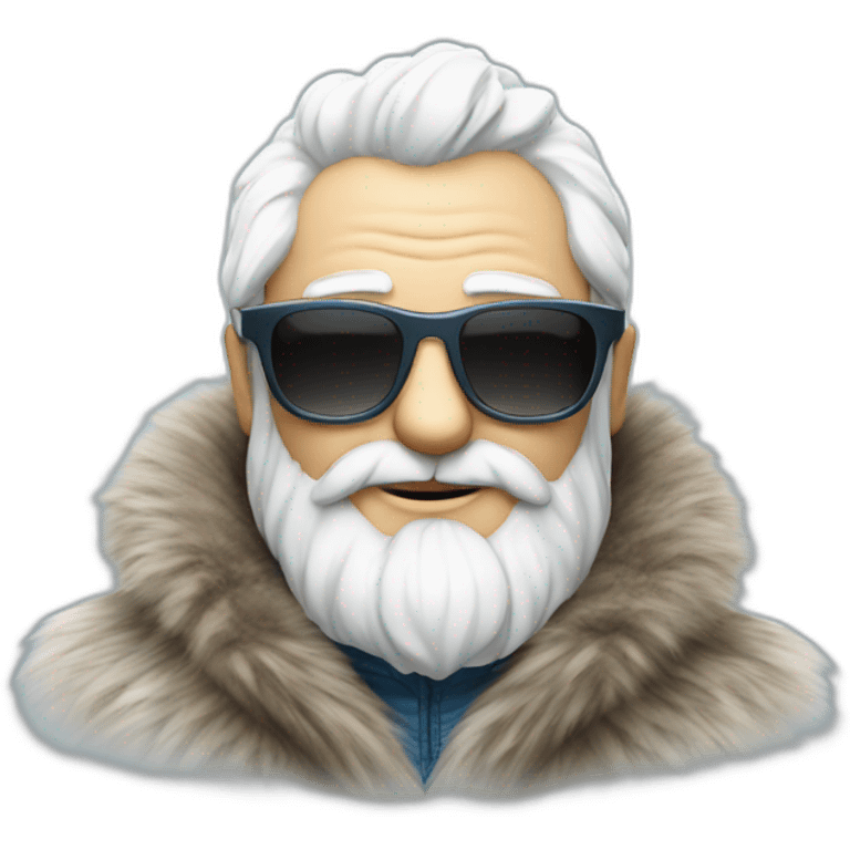 Father Frost in sunglasses glasses in a fur coat emoji