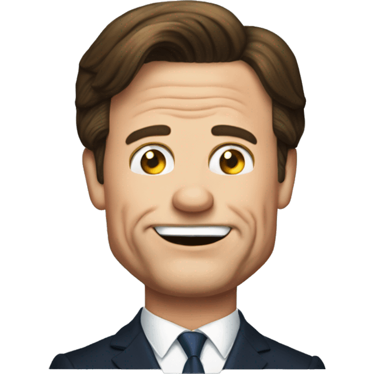 Prime minister Mark Rutte holding a bitcoin emoji