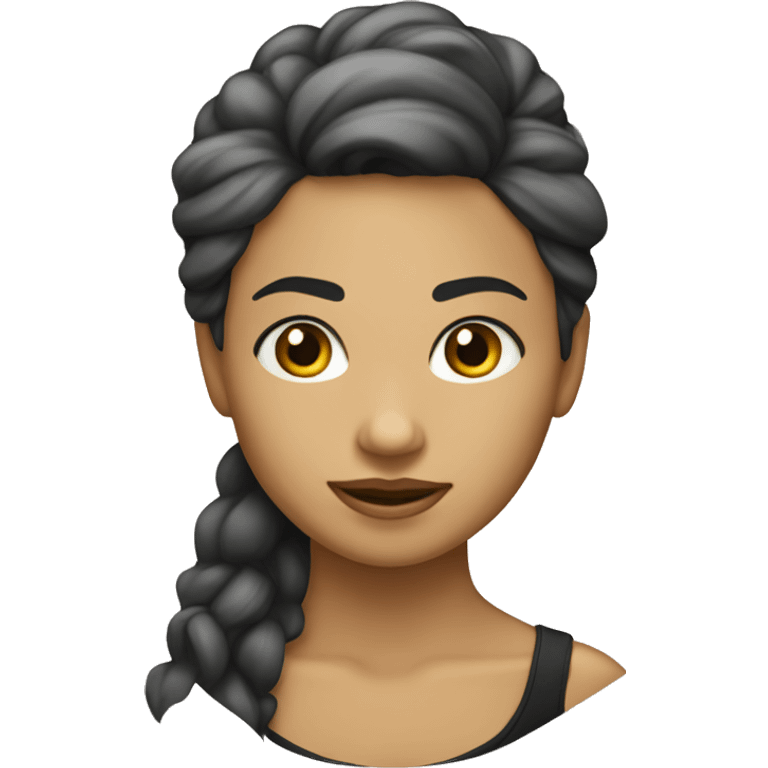 Chica de pelo rubio y negro, emoji