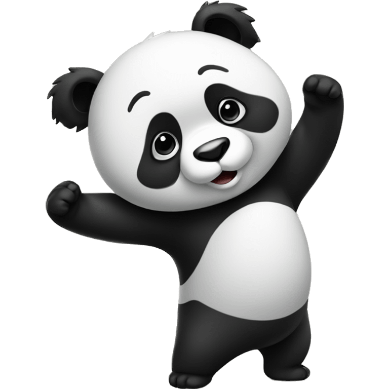 a panda doing a dab emoji