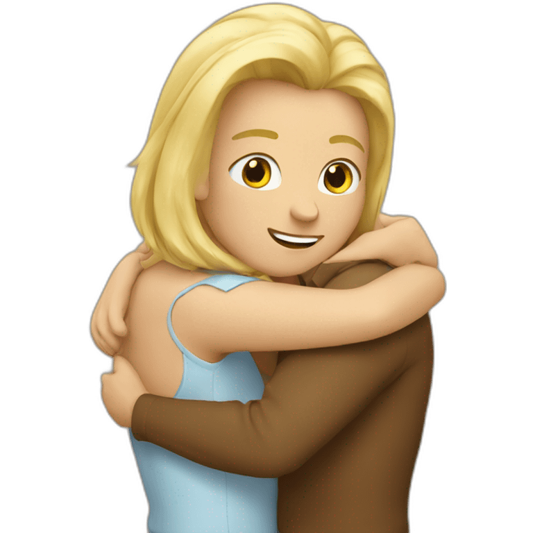 Blond hug brun emoji