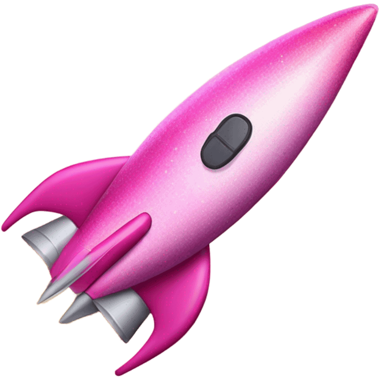 Pink ombre rocket ship with glitter  emoji