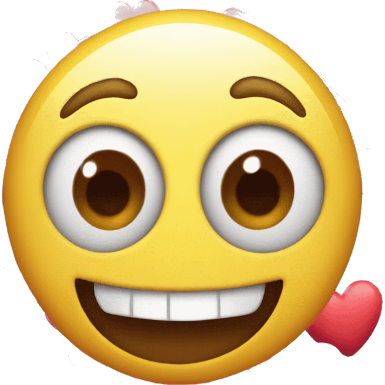 emoji with hearts instead of eyes with the mouth open to the right emoji