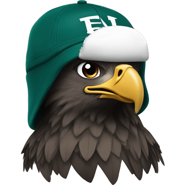 a eagle wearing a philadelphia eagles hat emoji