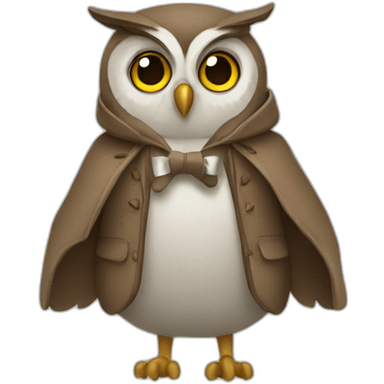 Owl wearing a coat emoji