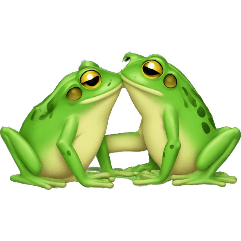 Kissing frogs emoji