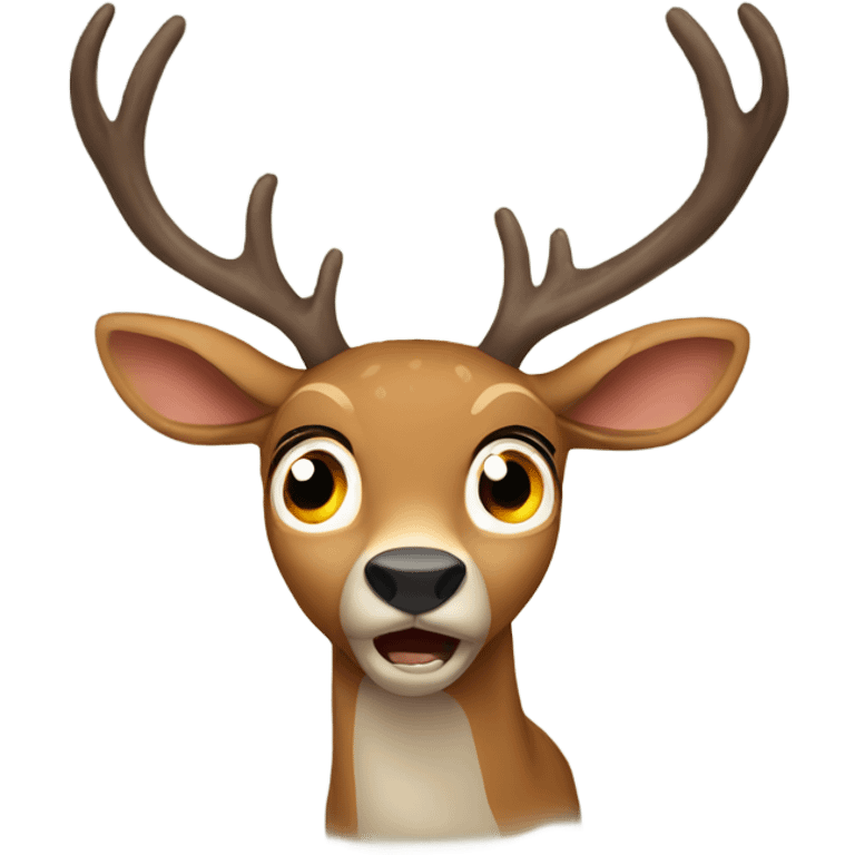 Scared deer emoji