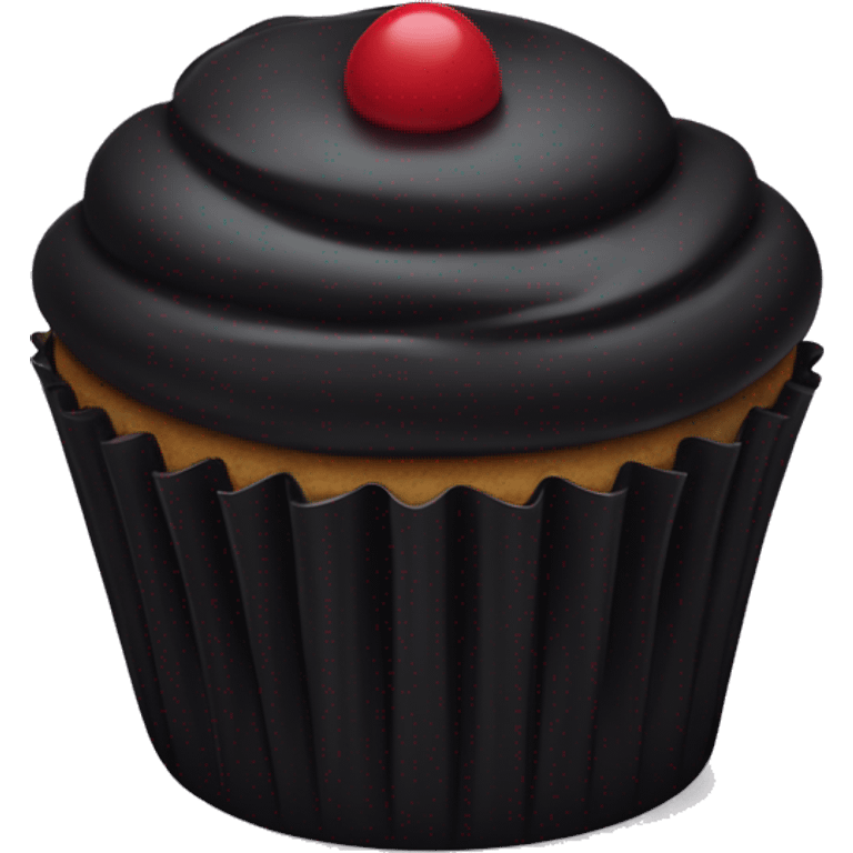 Black custard cupcake  emoji