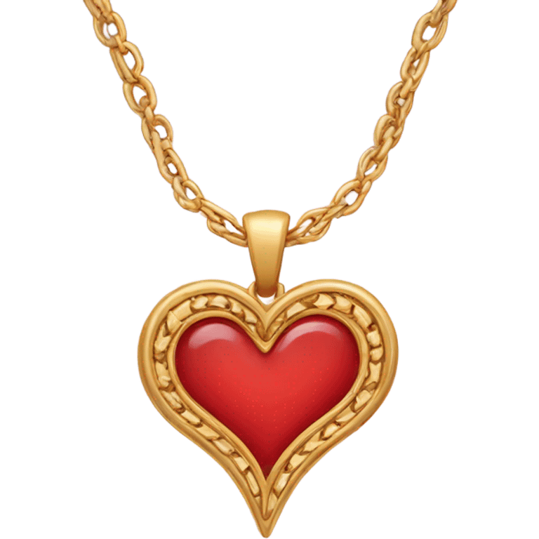 necklace with heart pendant emoji