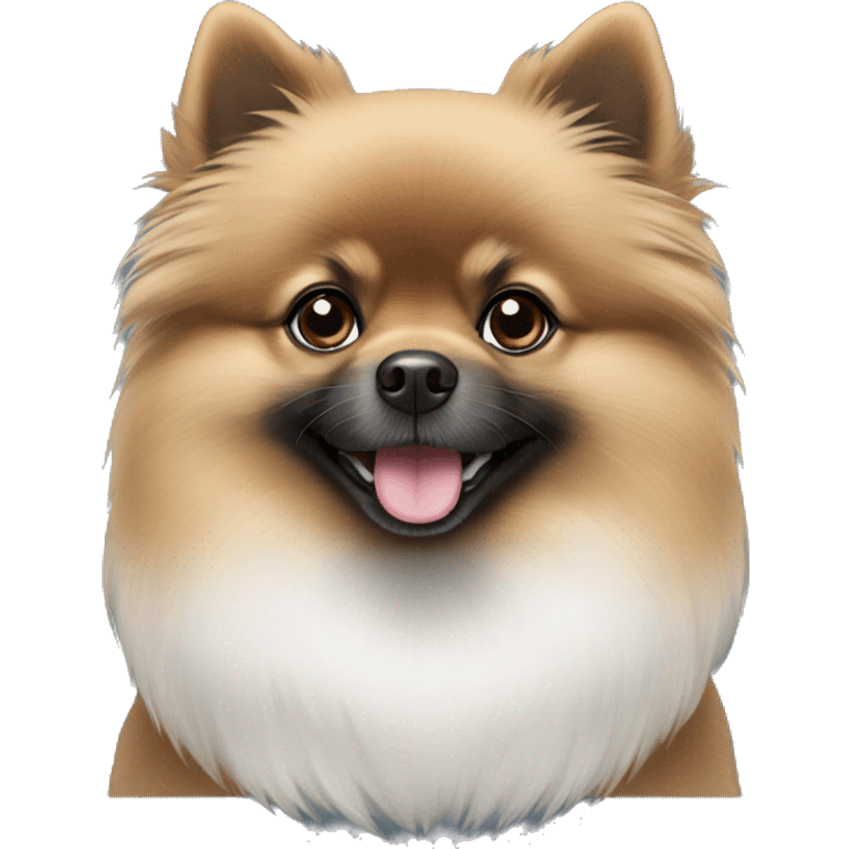 Black pomeranian white chest  emoji