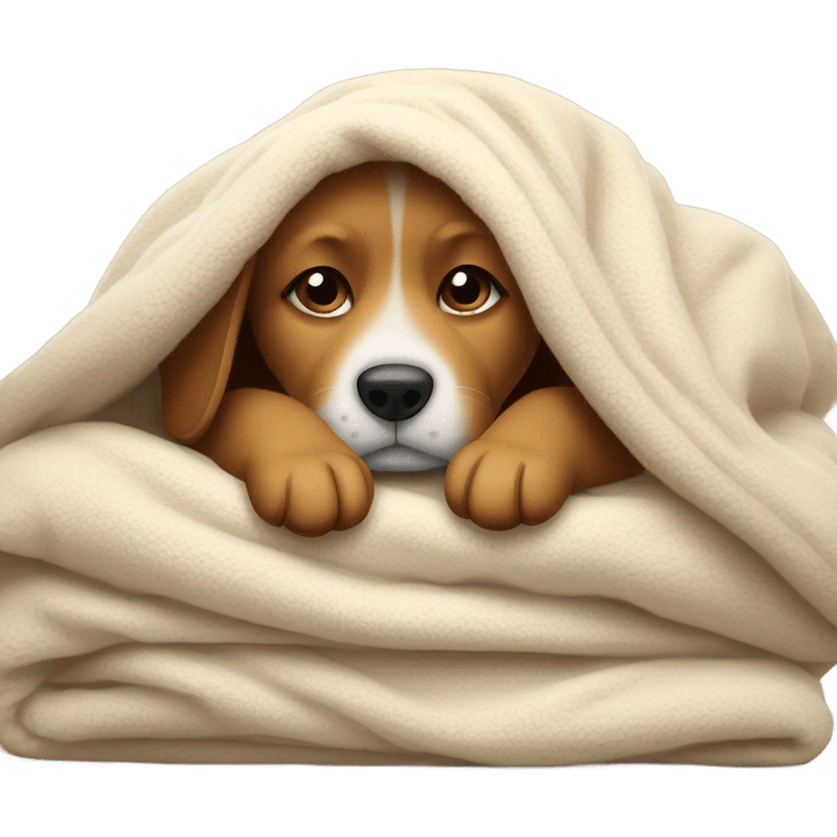 Dog under the blanket emoji