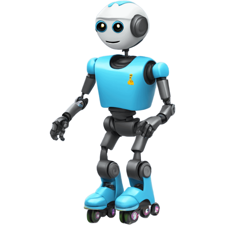 a robot teacher with roller blades emoji