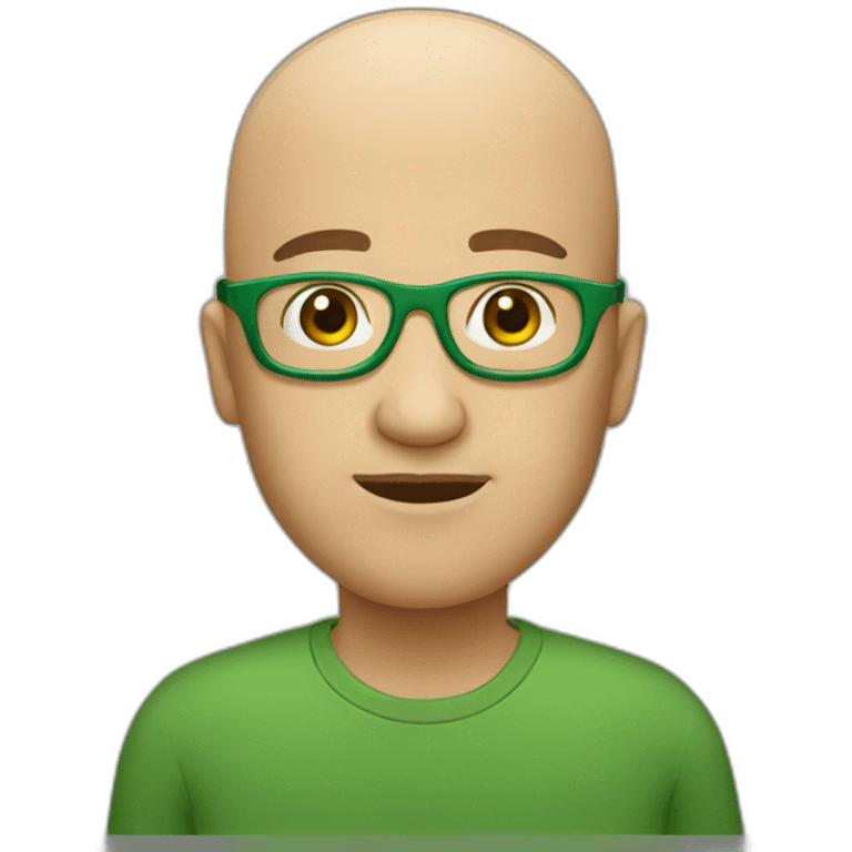 Bald-green-glasses emoji