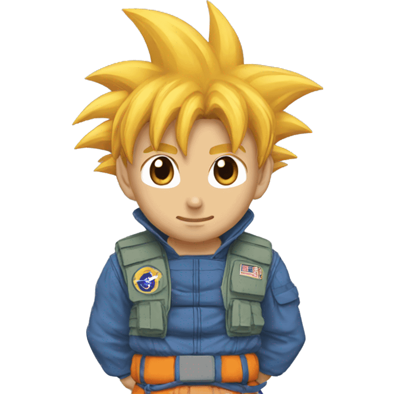 Goku wearing a airforce clothes emoji