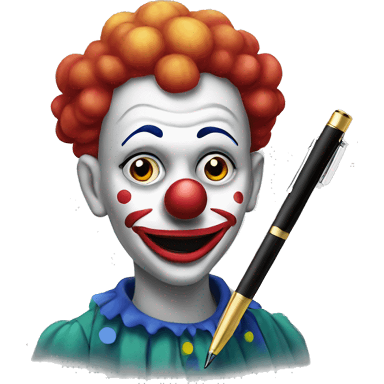 Clown with a pen emoji