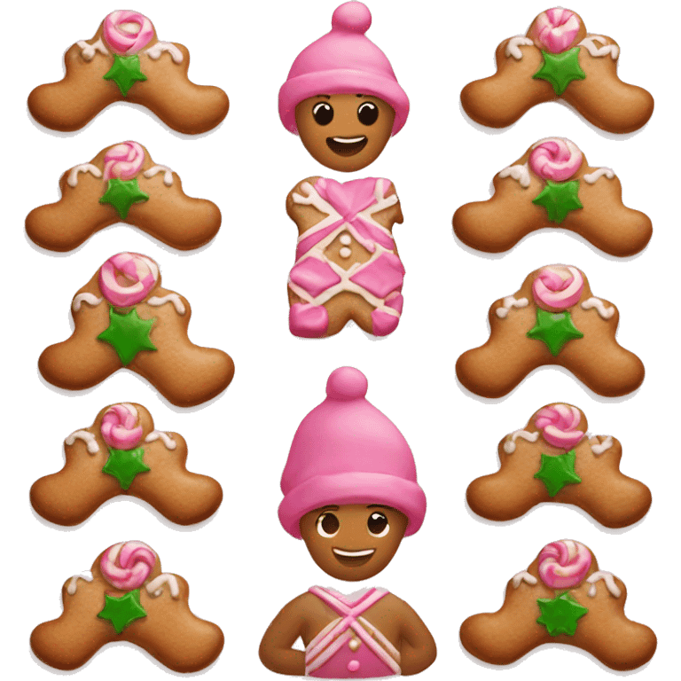 ginger bread christmas pink  emoji