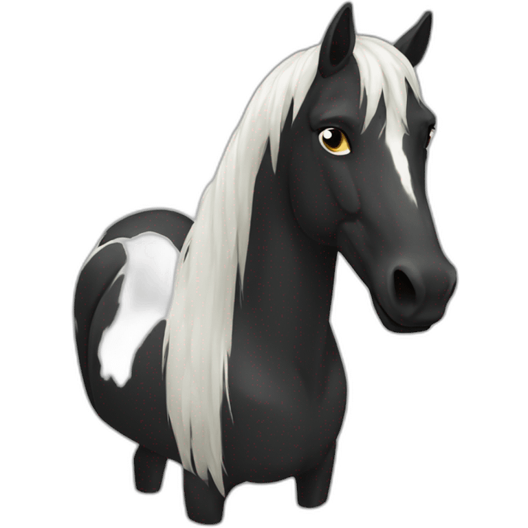 Cheval noir emoji