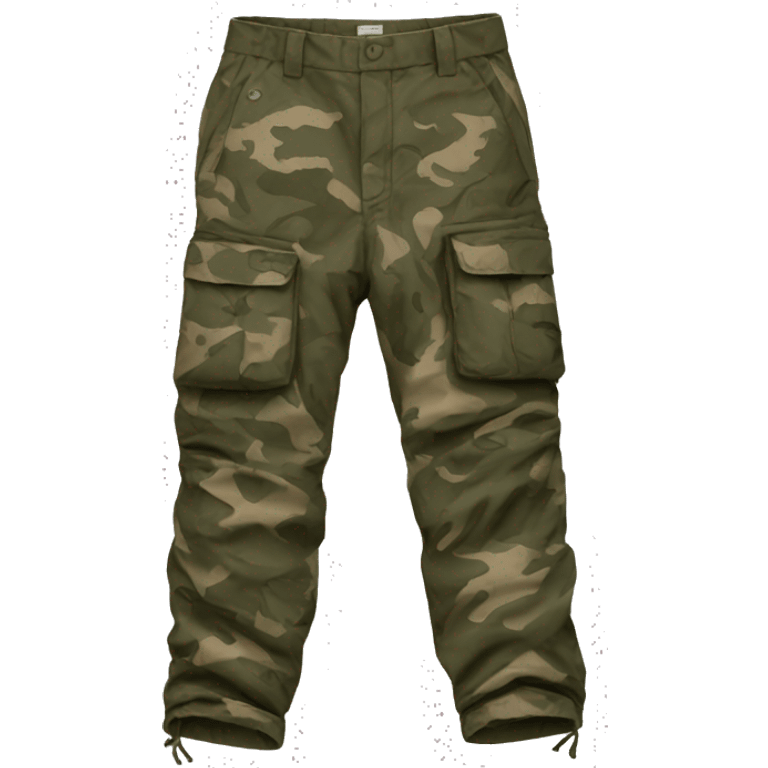 a pair of khaki camo cargo pants emoji