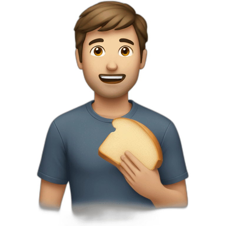 man eat bread emoji