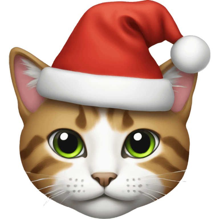 Cat with a Christmas hat emoji