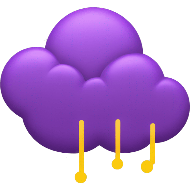 a purple cloud with yellow action lines coming out of it emoji