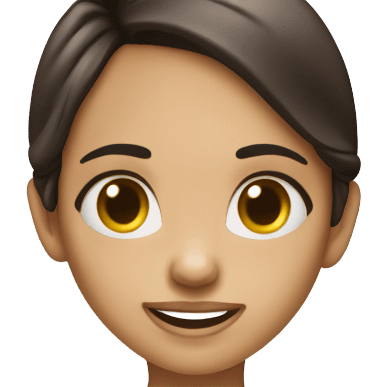 Mischievous brunette girl with a devious idea emoji