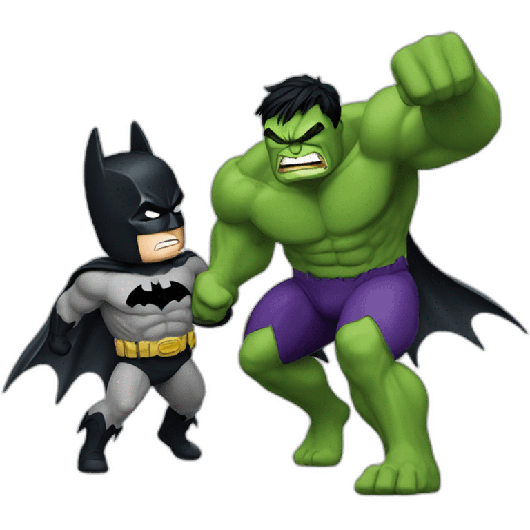 batman and hulk fighting emoji