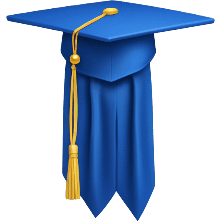 Blue graduation cap (no face) (simple straight tassel) emoji