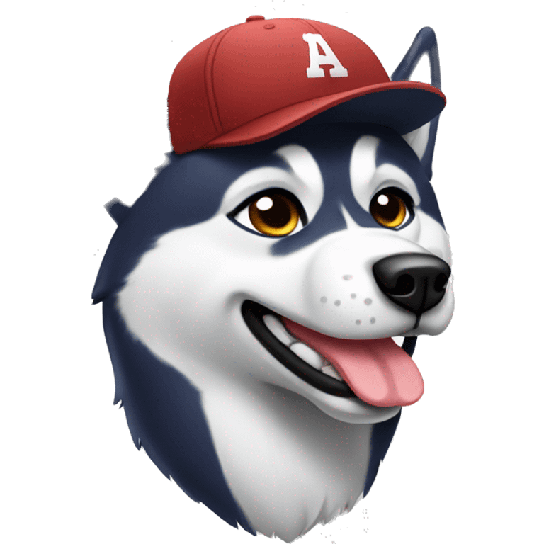 Husky with baseball cap emoji