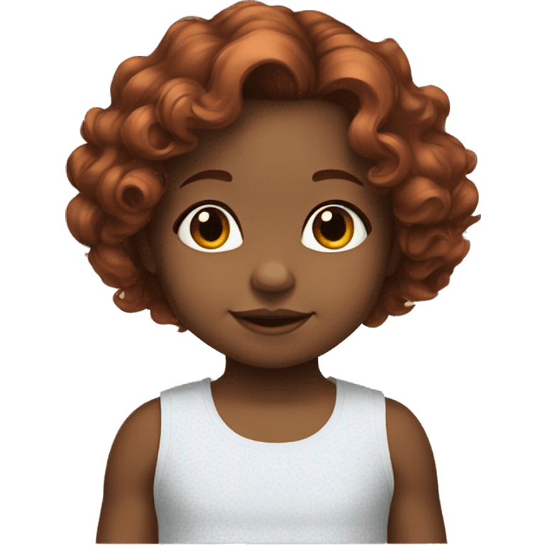 2 year old Baby girl with shoulder length curly auburn hair  emoji