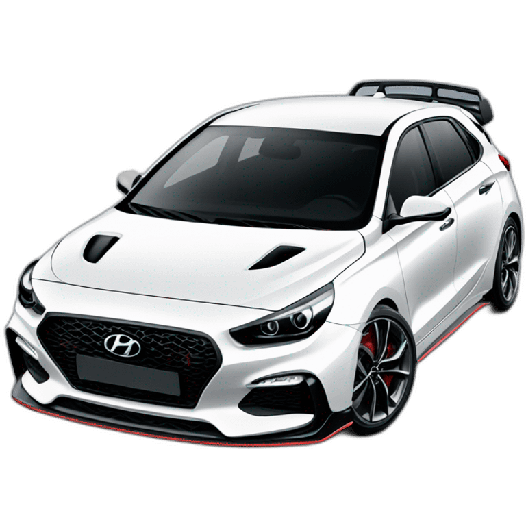 Hyundai i30n hatch white emoji