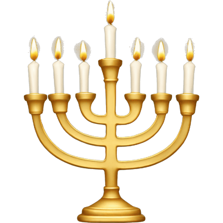 Gold Menorah with 8 candles on the left and right sides emoji