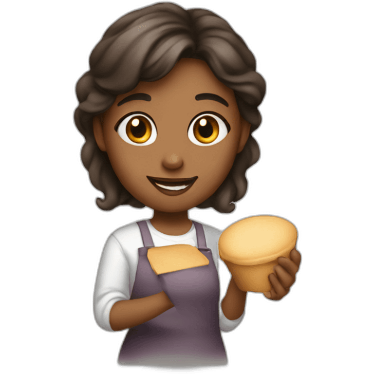 artist girl holding a palatte emoji