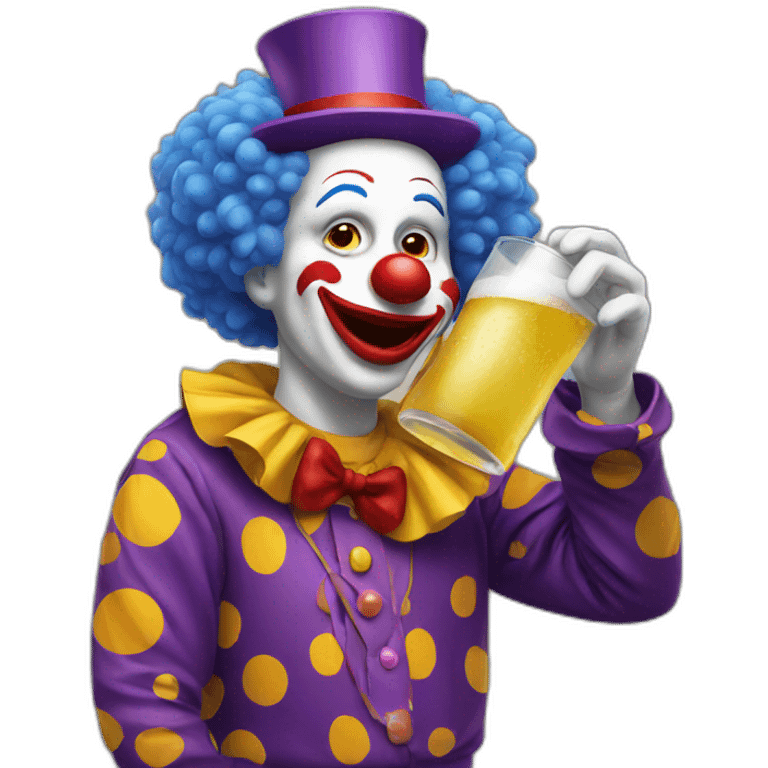 clown drinking emoji